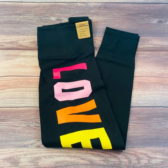 VS PINK High Waist Full Length Cotton Leggings Large - Picture 3 of 9